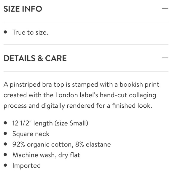 ELLISS London Pinstripe Bralette Sustainable Sold Out Piece Medium - Picture 7 of 10